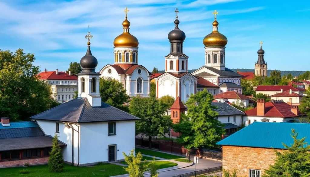 The historic city of Venev in Tula Oblast with its beautiful churches and traditional architecture