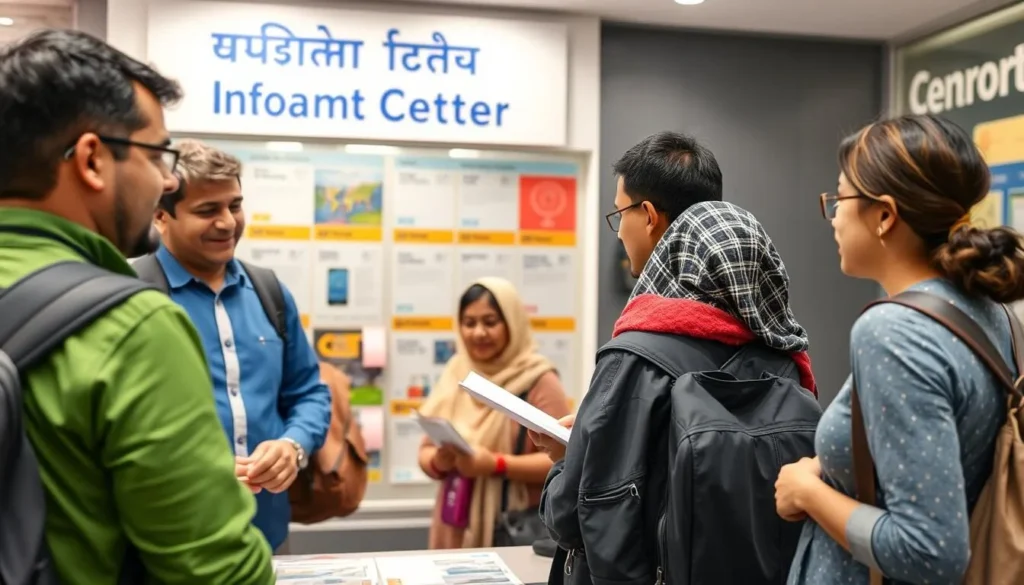 Tourist Information Center in Chandigarh with visitors getting travel information Tourist Information Center in Chandigarh with visitors getting travel information