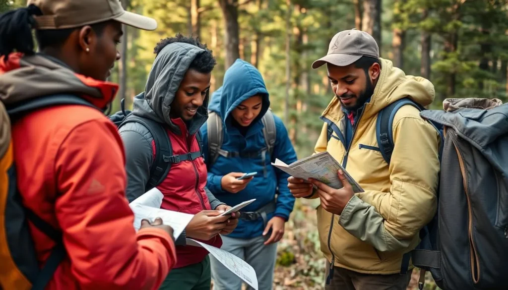 Tourist preparing for a hike in Constanza with appropriate mountain gear