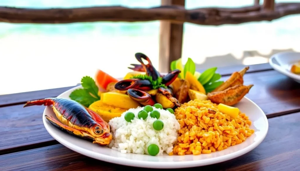 Traditional Antiguan cuisine served near Devil's Bridge National Park Traditional Antiguan cuisine served near Devil's Bridge National Park