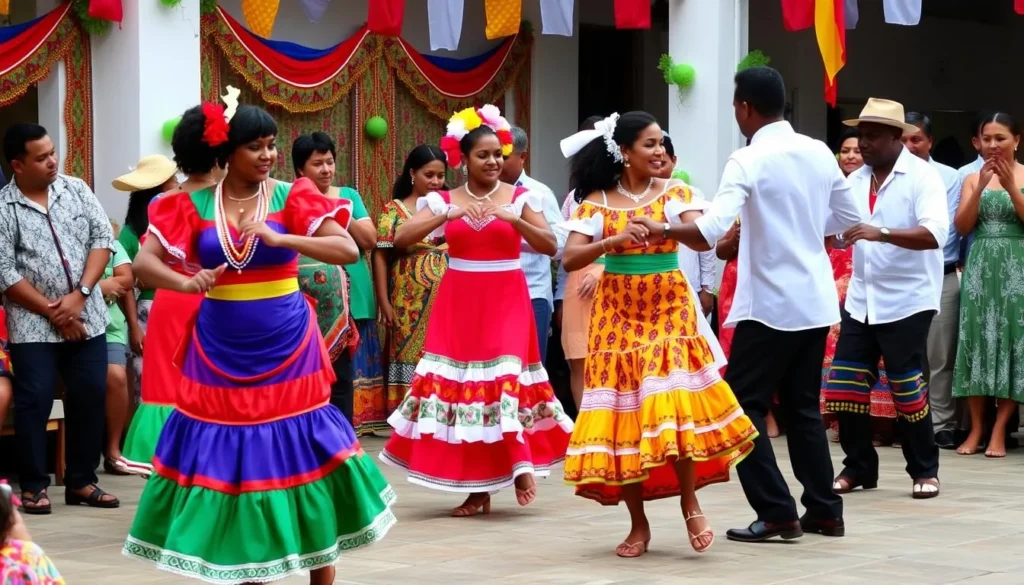 Traditional Dominican cultural performance in Samaná