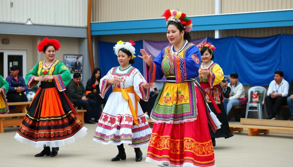 Traditional Even dance performance in traditional costumes