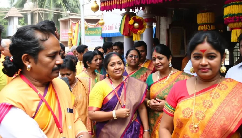 Traditional Goan festival celebration with locals in traditional attire