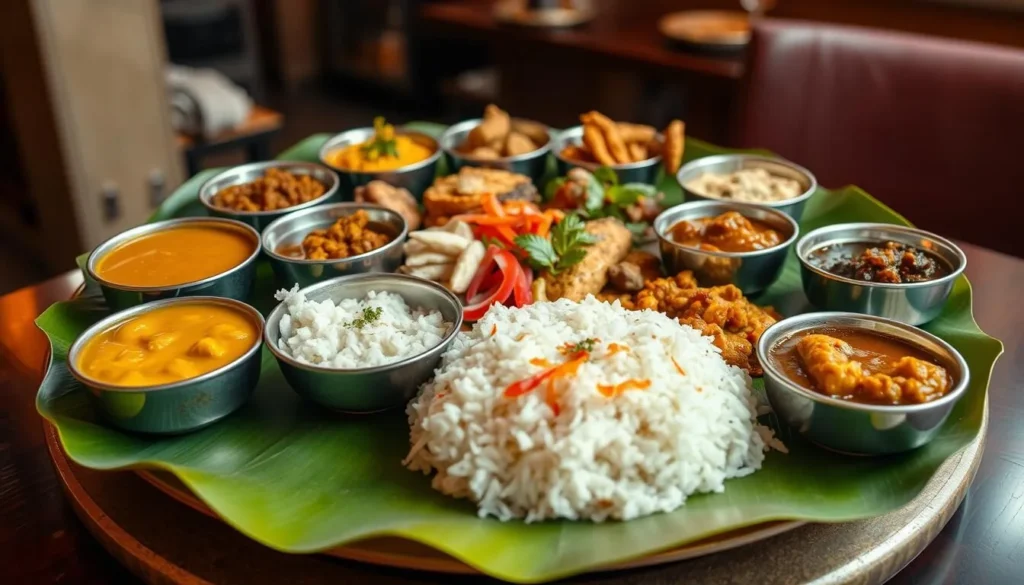 Traditional Madhya Pradesh thali meal with local dishes