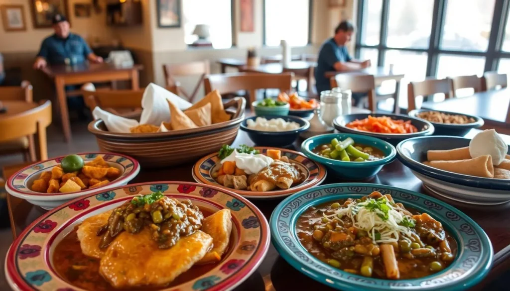 Traditional New Mexican cuisine with green chile Traditional New Mexican cuisine with green chile