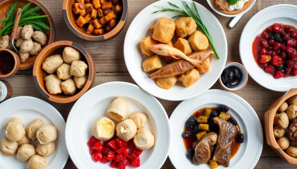 Traditional Siberian cuisine featuring local dishes from Krasnoyarsk Krai Traditional Siberian cuisine featuring local dishes from Krasnoyarsk Krai