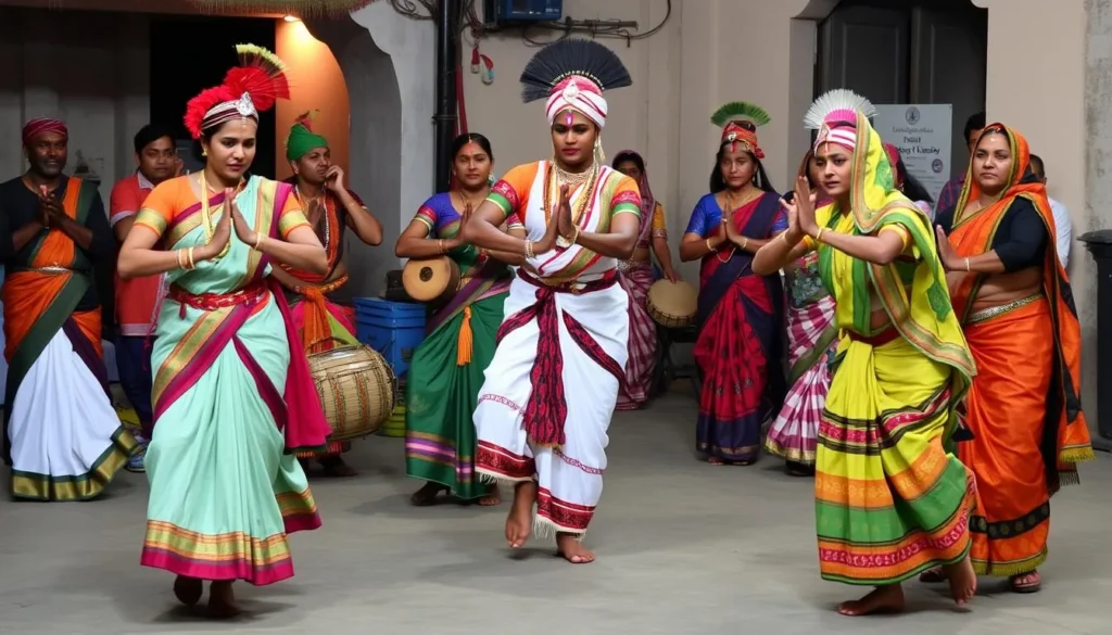 Traditional tribal dance performance showing cultural customs, important aspect of Ranchi Jharkhand best things to do Traditional tribal dance performance showing cultural customs, important aspect of Ranchi Jharkhand best things to do