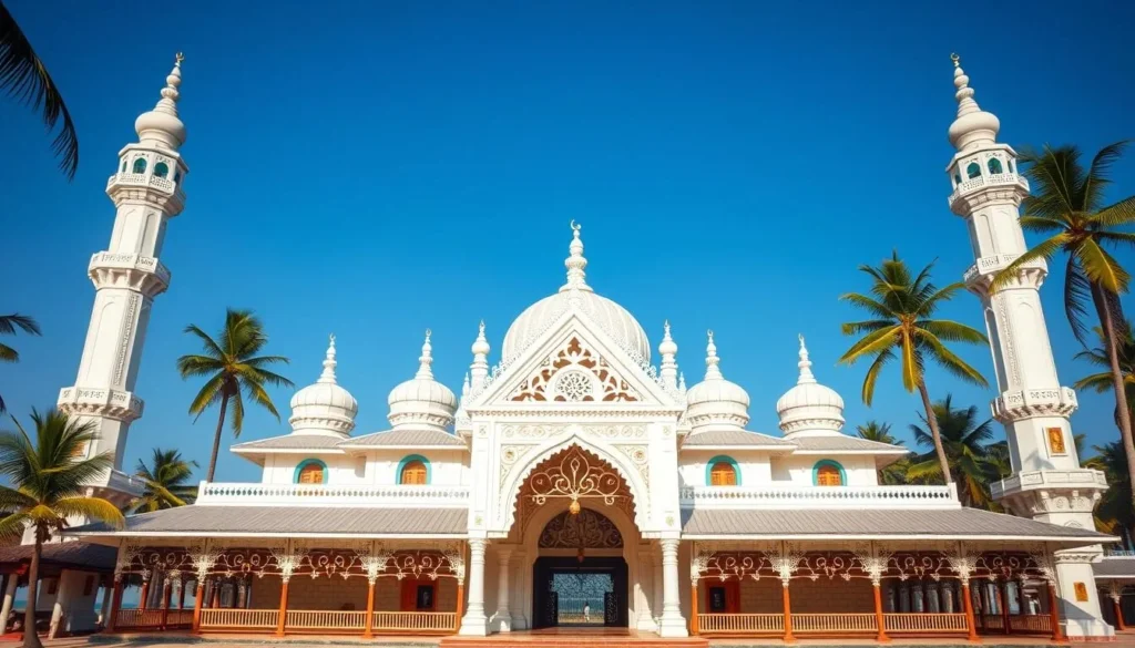 Traditional wooden mosque in Lakshadweep with intricate architecture