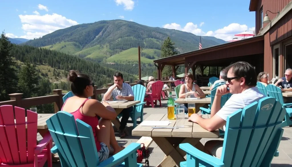 Tussey Mountain Beer Garden with outdoor seating and mountain views Tussey Mountain Beer Garden with outdoor seating and mountain views