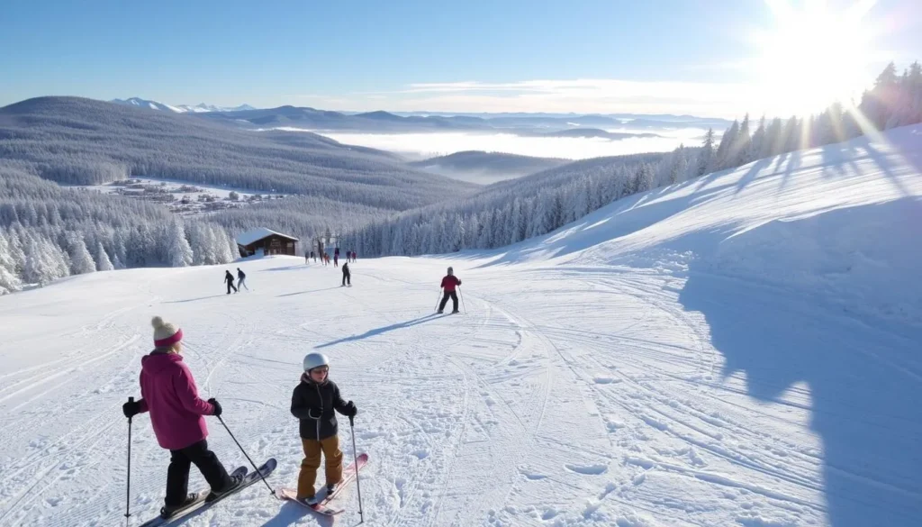 Tussey Mountain Pennsylvania things to do in winter with snow-covered slopes and skiers Tussey Mountain Pennsylvania things to do in winter with snow-covered slopes and skiers