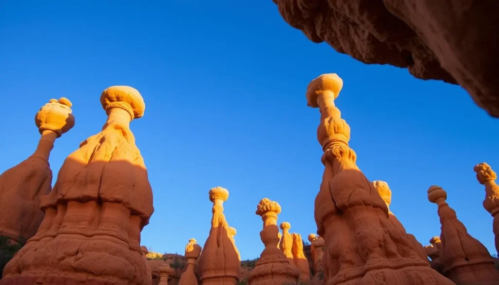 Unique hoodoo rock formations in San Lorenzo Canyon