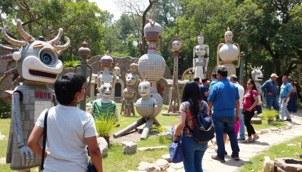 Unique sculptures made from recycled materials at Nek Chand's Rock Garden in Chandigarh Unique sculptures made from recycled materials at Nek Chand's Rock Garden in Chandigarh