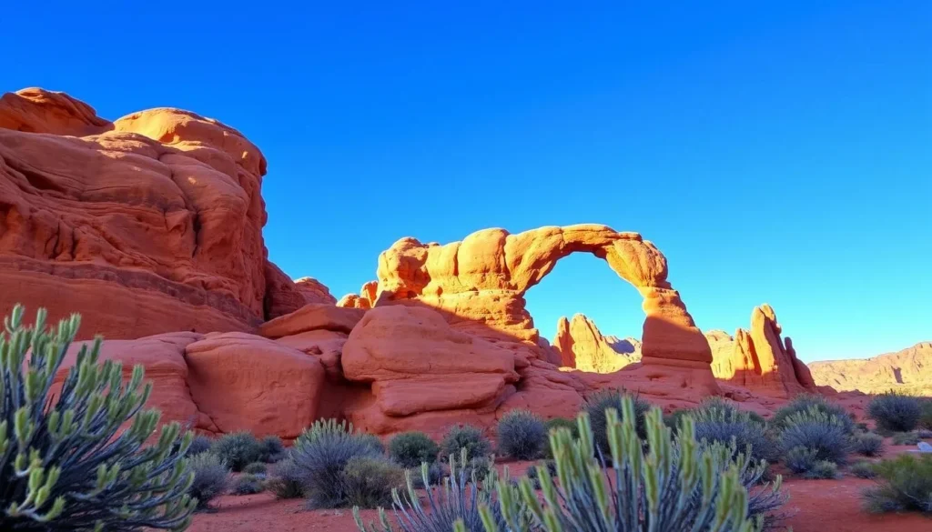 Valley of Fire State Park showing red sandstone formations Valley of Fire State Park showing red sandstone formations
