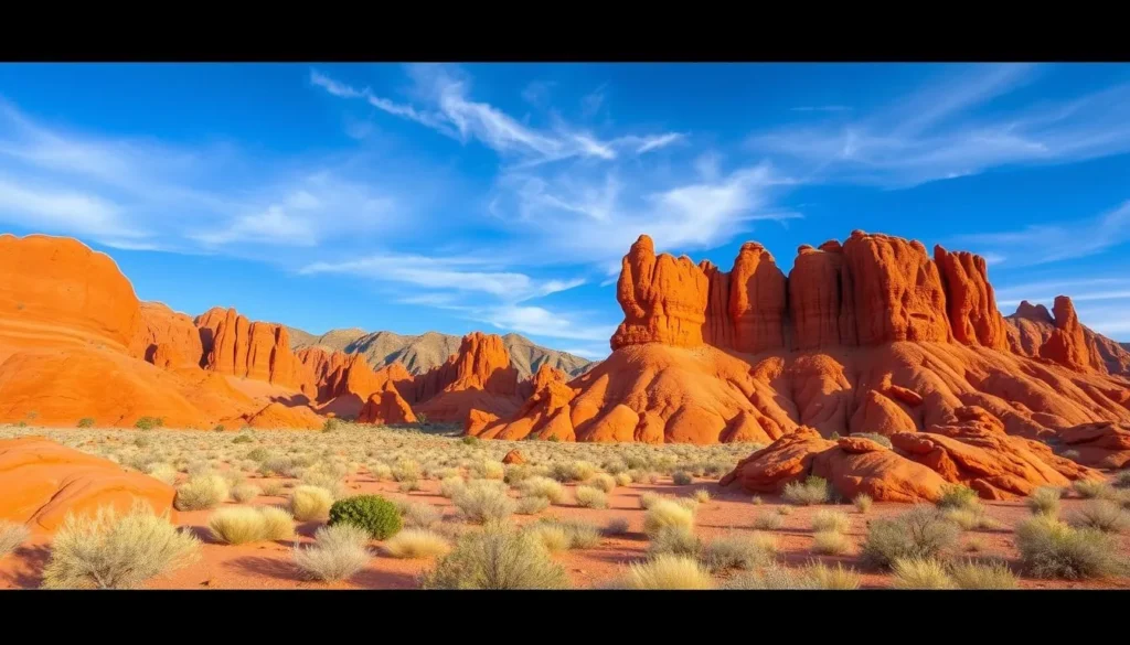 Valley of Fire State Park with dramatic red rock formations Valley of Fire State Park with dramatic red rock formations