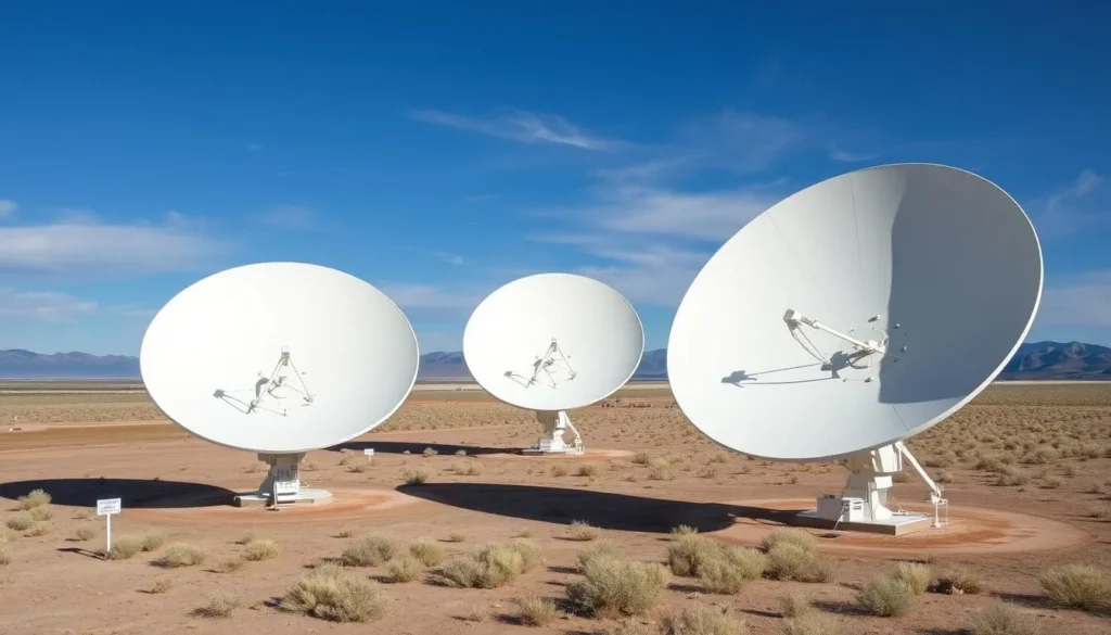 Very Large Array radio telescopes on the Plains of San Agustin near Magdalena Mountains Very Large Array radio telescopes on the Plains of San Agustin near Magdalena Mountains