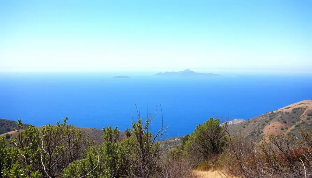 View of Channel Islands National Park from the Santa Monica Mountains coastline