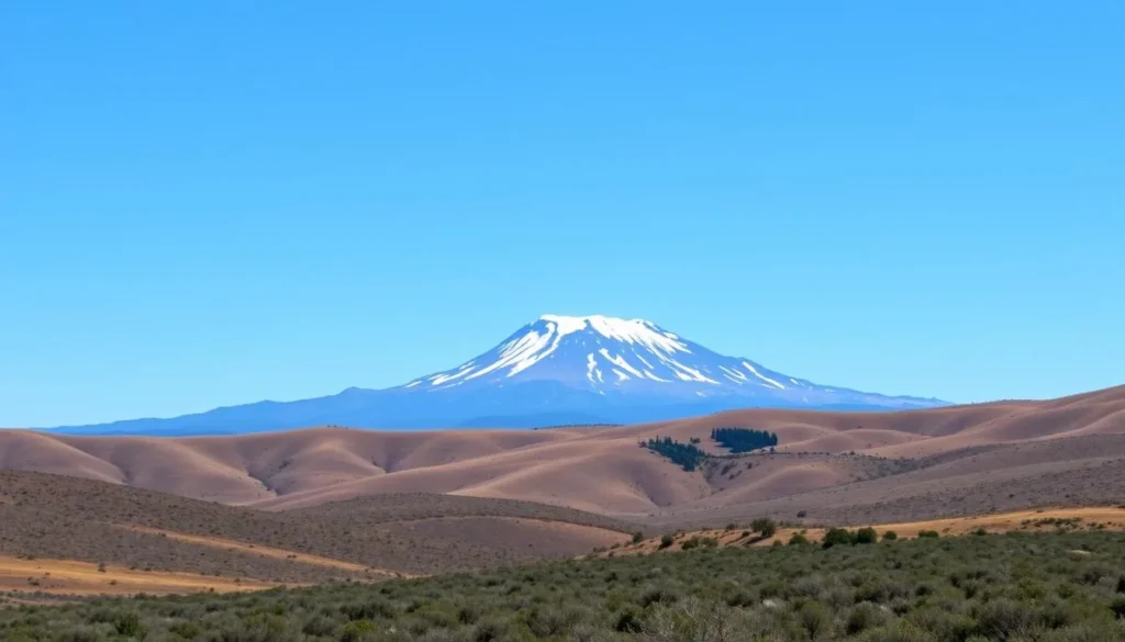View of Mount Lassen from near Woodson Bridge State Recreation Area