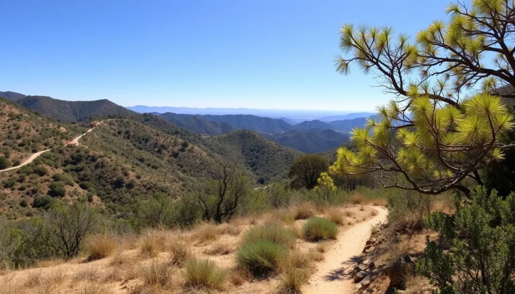 View of nearby Topanga State Park trails and scenery