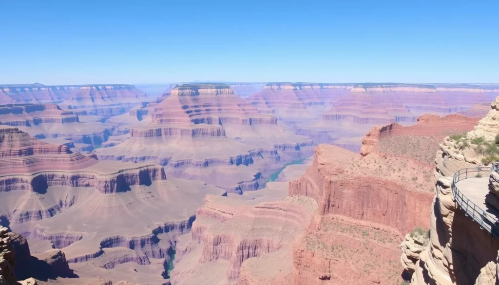 View of the Grand Canyon South Rim from a viewpoint