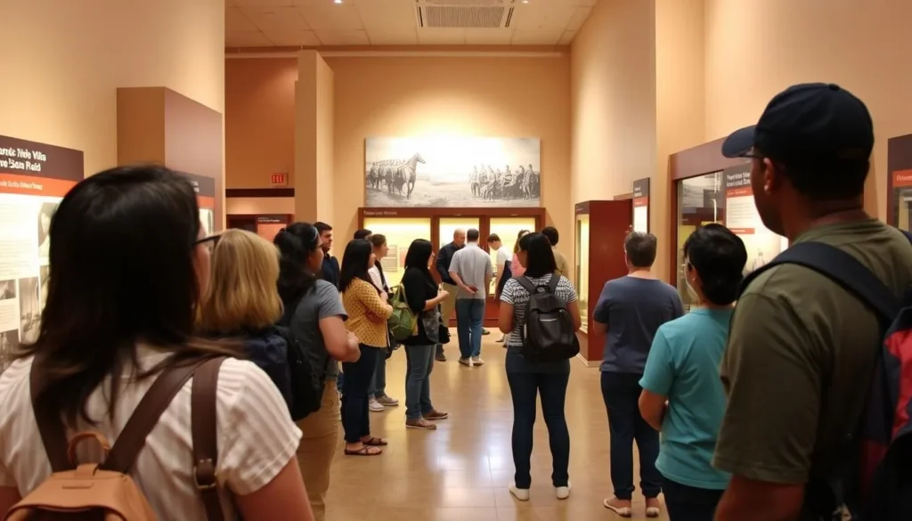 Visitor Center Museum at Pancho Villa State Park with diverse visitors Visitor Center Museum at Pancho Villa State Park with diverse visitors