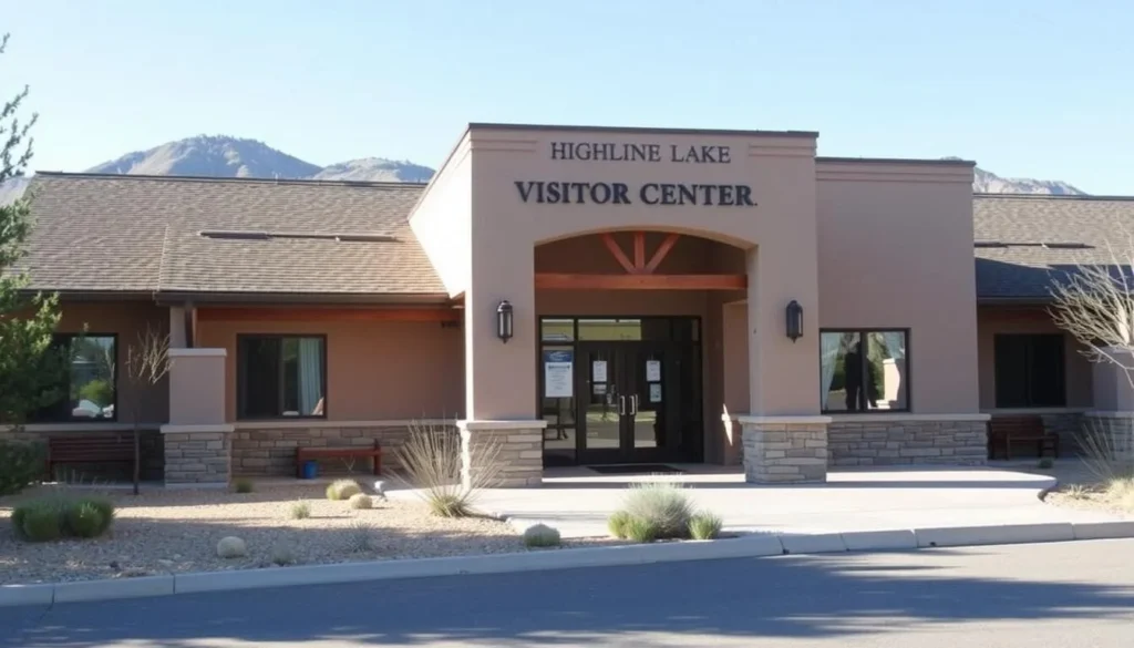 Visitor Center at Highline Lake State Park with educational displays
