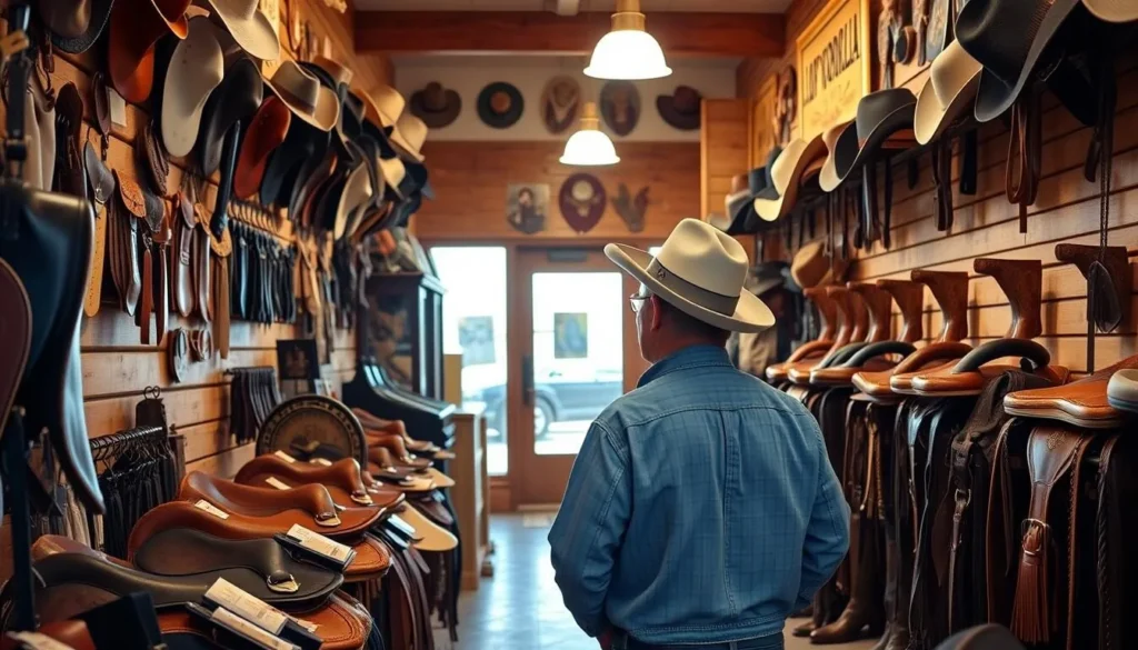 Visitor browsing western gear at J.M. Capriola Co. in downtown Elko Visitor browsing western gear at J.M. Capriola Co. in downtown Elko