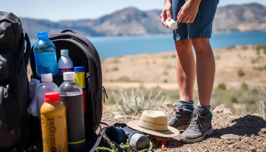 Visitor preparing for a day at Horsetooth Reservoir with proper gear