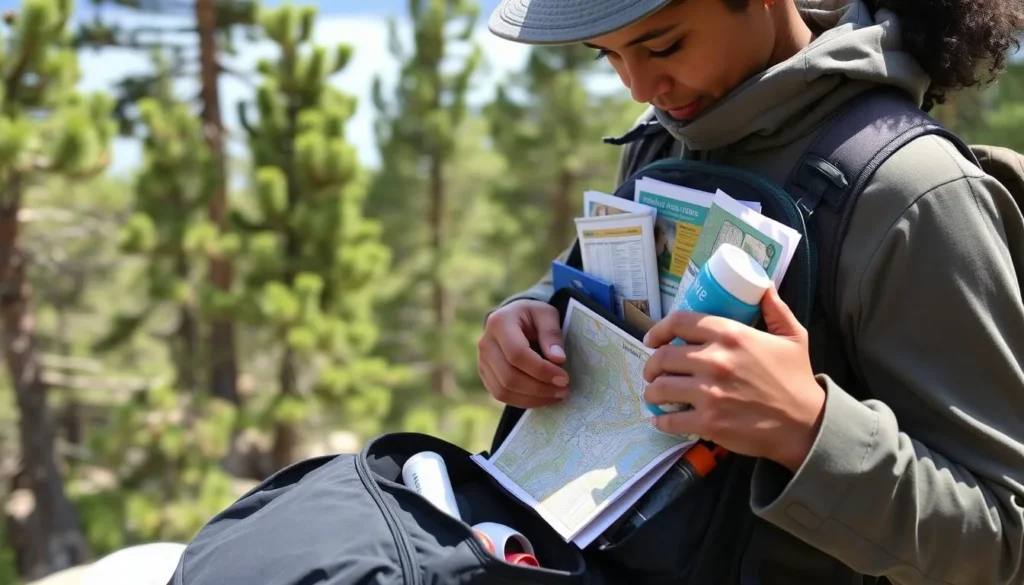Visitor preparing for a day at Tahoe State Recreation Area with proper gear and supplies Visitor preparing for a day at Tahoe State Recreation Area with proper gear and supplies
