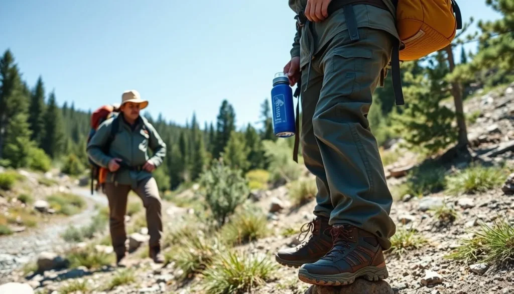 Visitor preparing for a hike at Ward Creek with proper gear