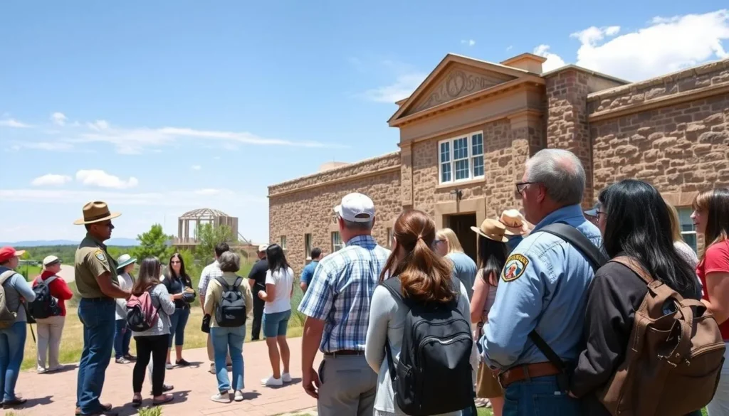 Visitors at Manhattan Project National Historical Park Los Alamos learning about safety
