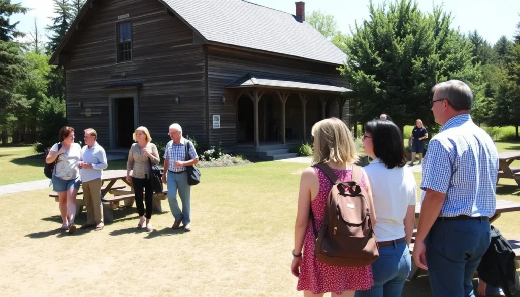 Visitors exploring the grounds of Elgin Schoolhouse State Historic Site Nevada Visitors exploring the grounds of Elgin Schoolhouse State Historic Site Nevada