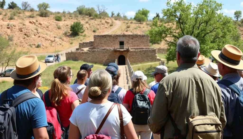 Visitors on guided tour at Pipe Spring National Monument