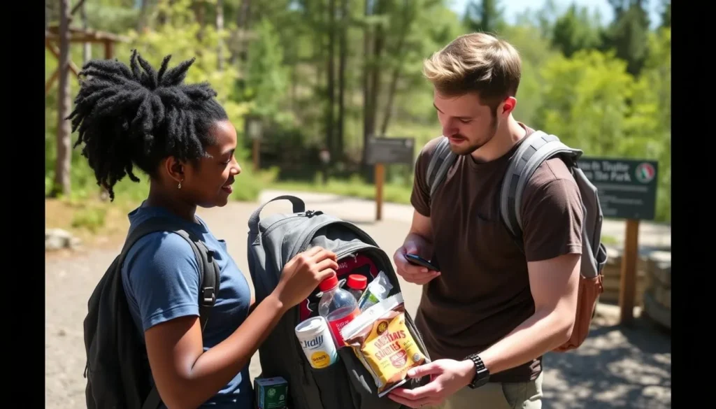 Visitors preparing for a hike at Swatara State Park