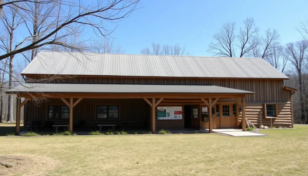 Volo Bog Visitor Center housed in a historic dairy barn with educational exhibits