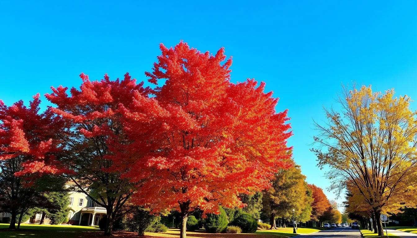 Warminster Pennsylvania in autumn with colorful fall foliage