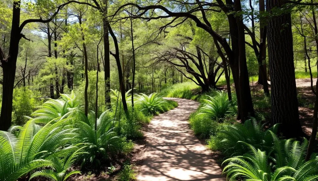 Well-maintained trail at Ramsey Canyon Preserve winding through lush vegetation