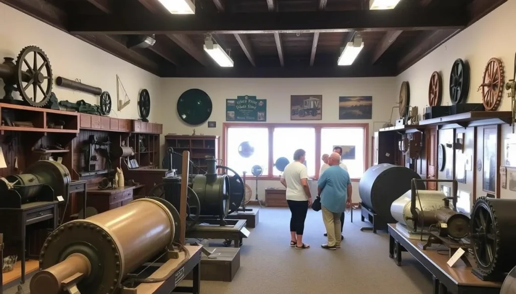 White Pine County Museum in Ely, Nevada with historic mining equipment display White Pine County Museum in Ely, Nevada with historic mining equipment display