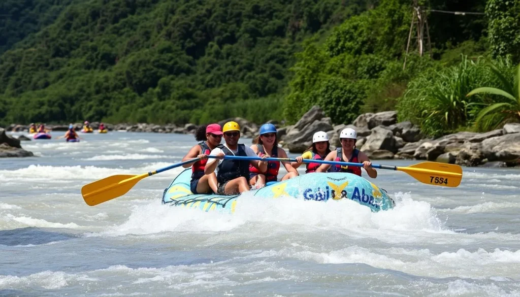 White water rafting on the Yaque del Norte River in Jarabacoa Dominican Republic