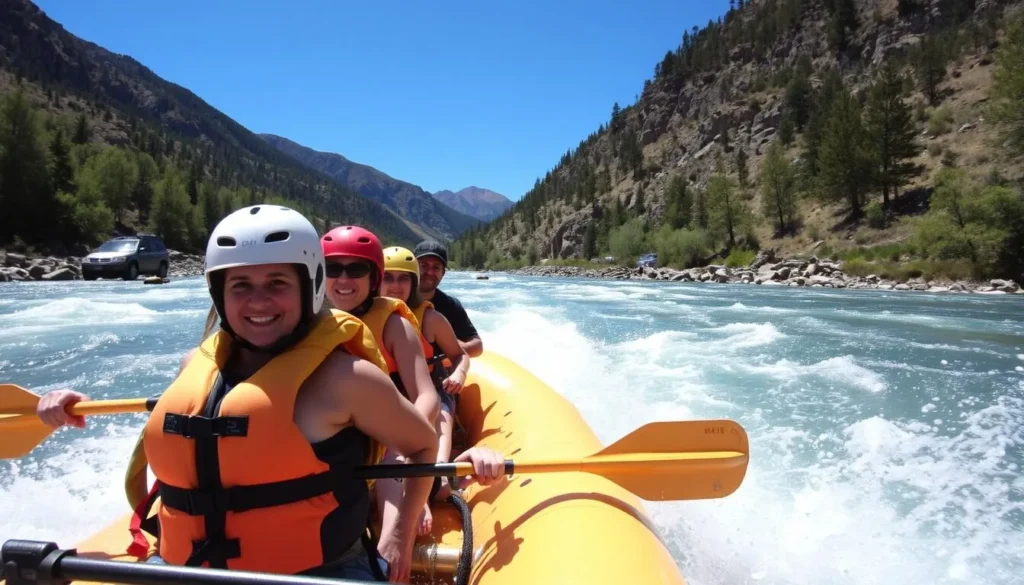 Whitewater rafting adventure on the Animas River with diverse group of people