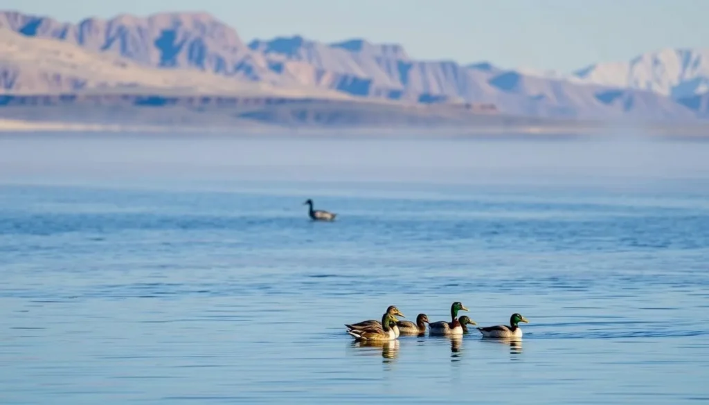 Wildlife viewing at Echo Canyon State Park Nevada showing waterfowl on the reservoir Wildlife viewing at Echo Canyon State Park Nevada showing waterfowl on the reservoir