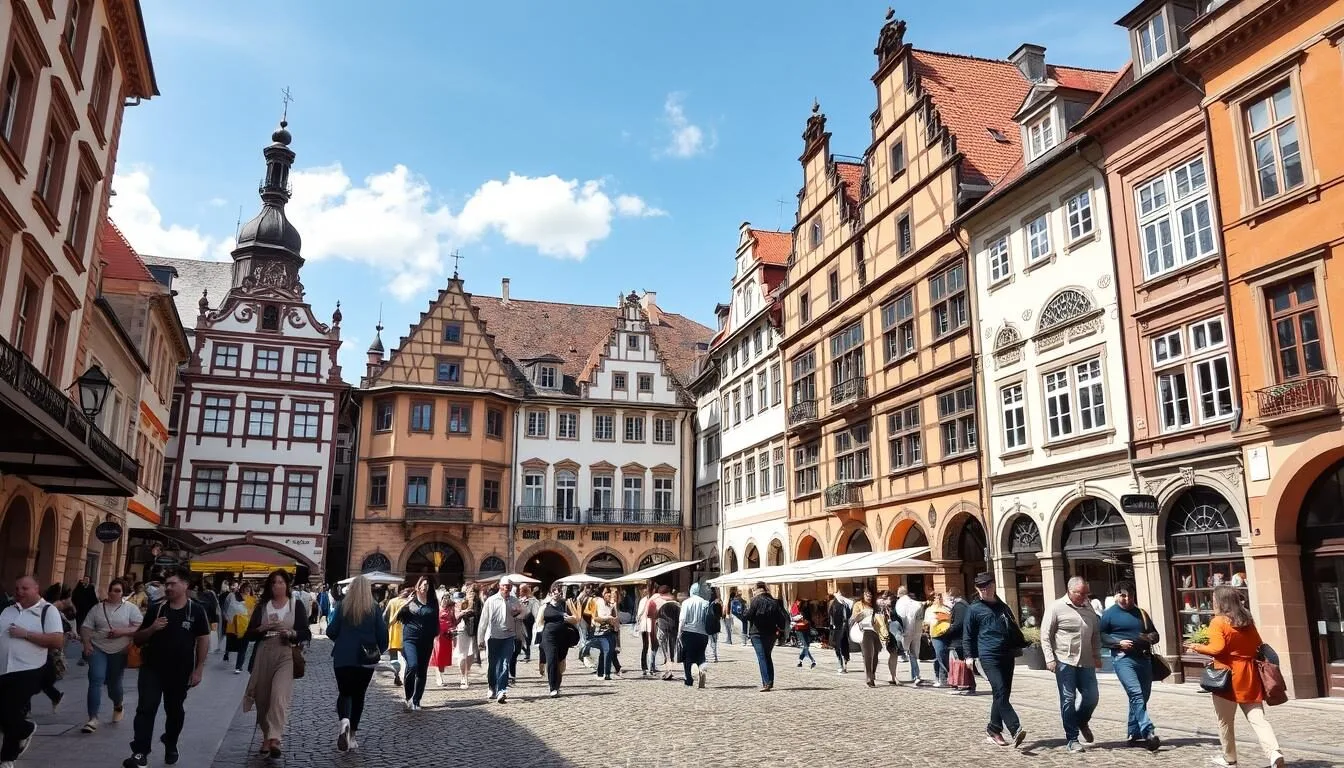 Würzburg Germany historic city center with beautiful Baroque architecture