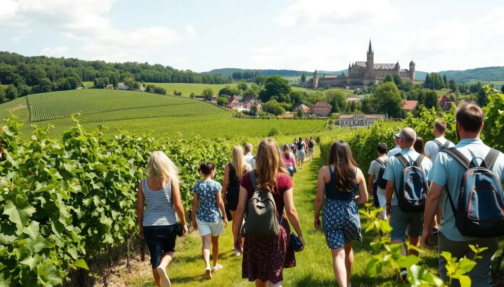 Würzburg vineyards in summer with the Marienberg Fortress in the background