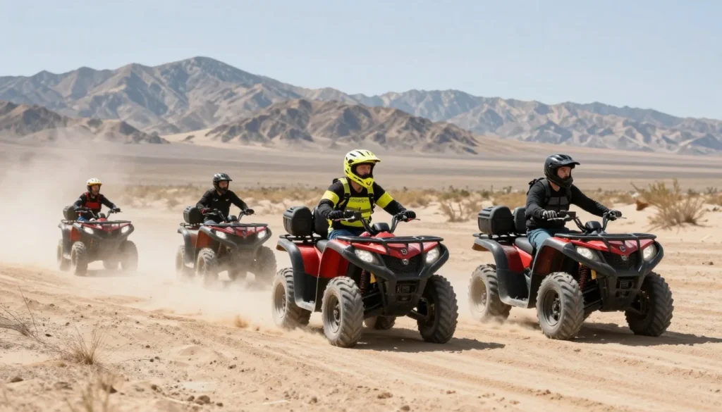 ATV riders exploring Mojave Desert terrain