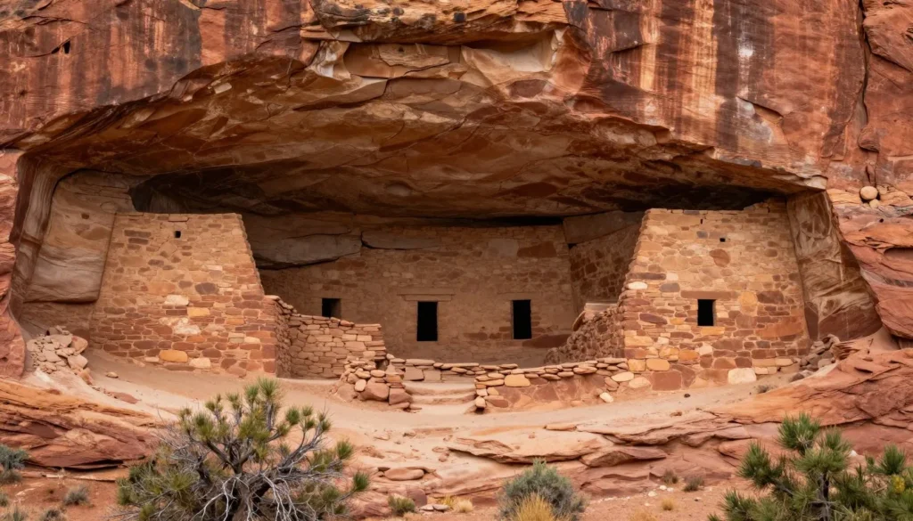 Ancient Puebloan cliff dwelling in McElmo Canyon Colorado red sandstone Ancient Puebloan cliff dwelling in McElmo Canyon Colorado red sandstone