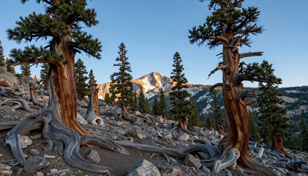 Ancient bristlecone pine grove along Wheeler Peak trail Ancient bristlecone pine grove along Wheeler Peak trail