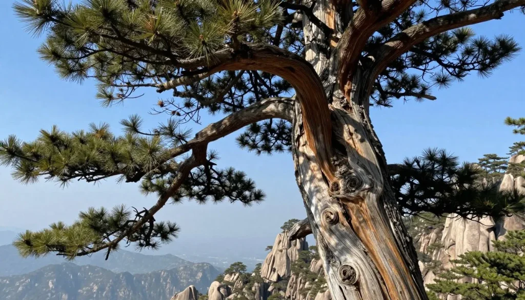 Ancient bristlecone pine tree in Spring Mountains with twisted weathered trunk