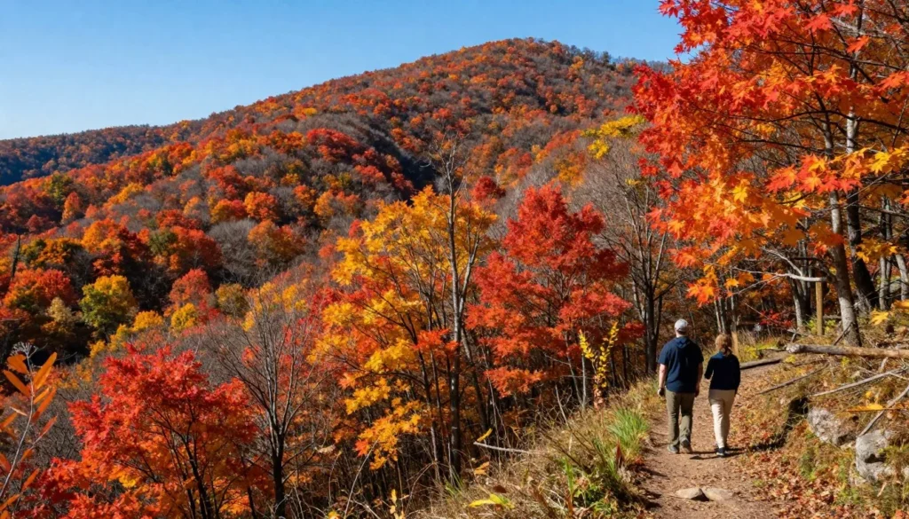 Autumn forest landscape near Bristol with vibrant fall foliage colors