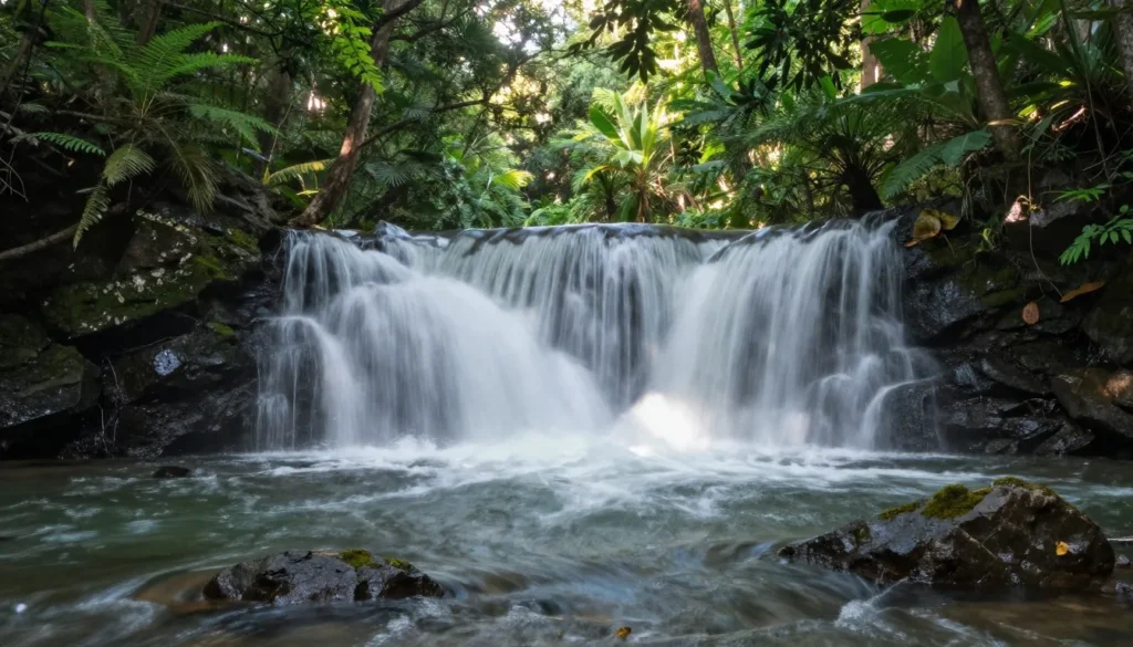 Bald River Falls cascading over rocks in Tennessee forest near Cherohala Skyway