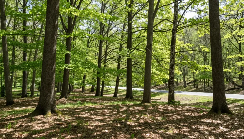 Big Hill Pond State Park entrance area with forest landscape