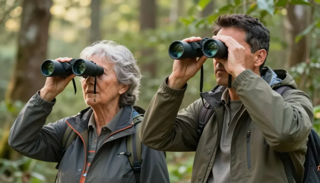 Bird watchers observing wildlife at Bays Mountain